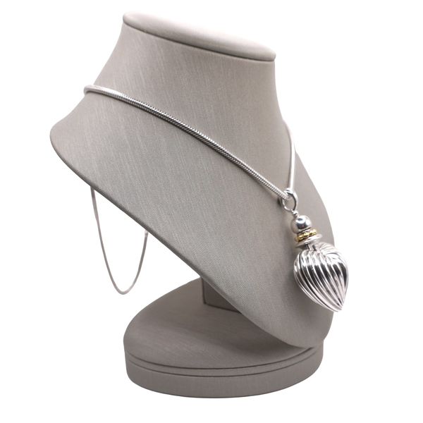 Lagos Sterling Silver and 18k Yellow Gold Heart Perfume Vessel Necklace Image 2 Lumina Gem Wilmington, NC