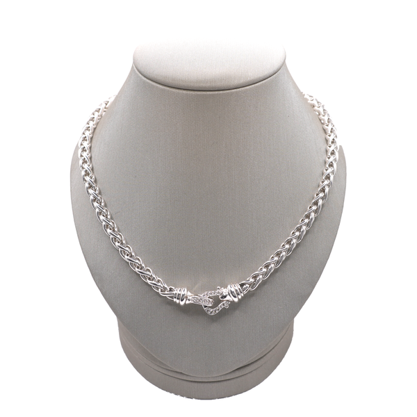 David Yurman Sterling Silver Wheat Chain with Diamond Clasp Lumina Gem Wilmington, NC