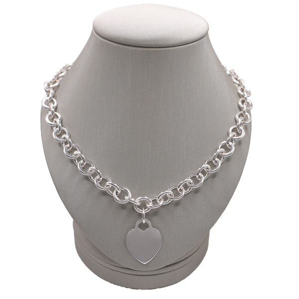 Tiffany & Co. Sterling Silver Heart Charm Necklace Lumina Gem Wilmington, NC