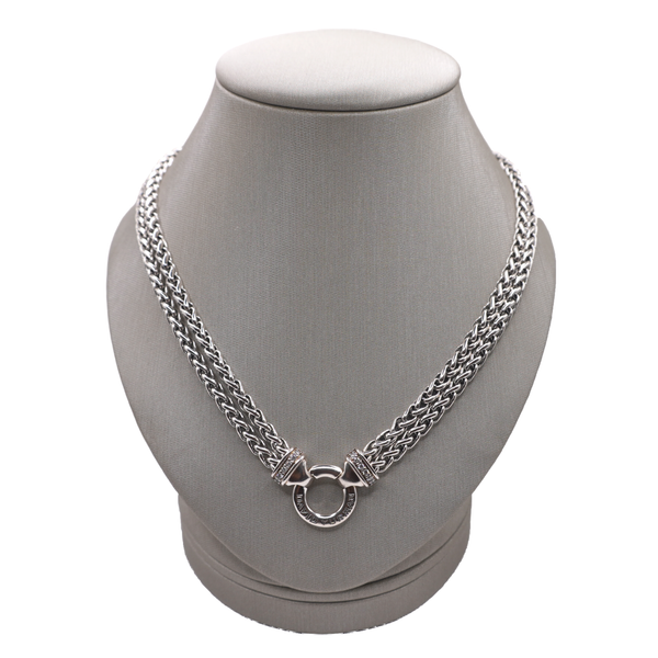 David Yurman Sterling Silver Double Wheat Chain with Diamond Accents Lumina Gem Wilmington, NC