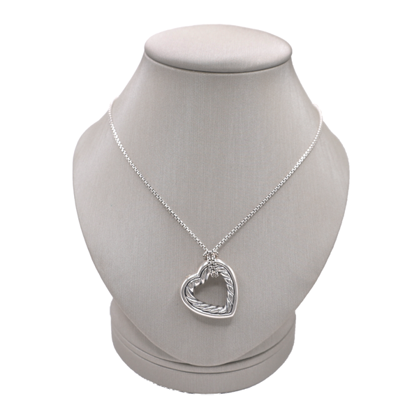 David Yurman Sterling Silver Heart Neckalce- 16 inches Lumina Gem Wilmington, NC