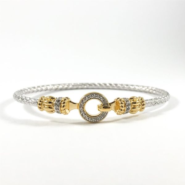 Charles Garnier Sterling Silver, Yellow Gold Vermeil, and CZ Cuff with Circle Buckle Lumina Gem Wilmington, NC