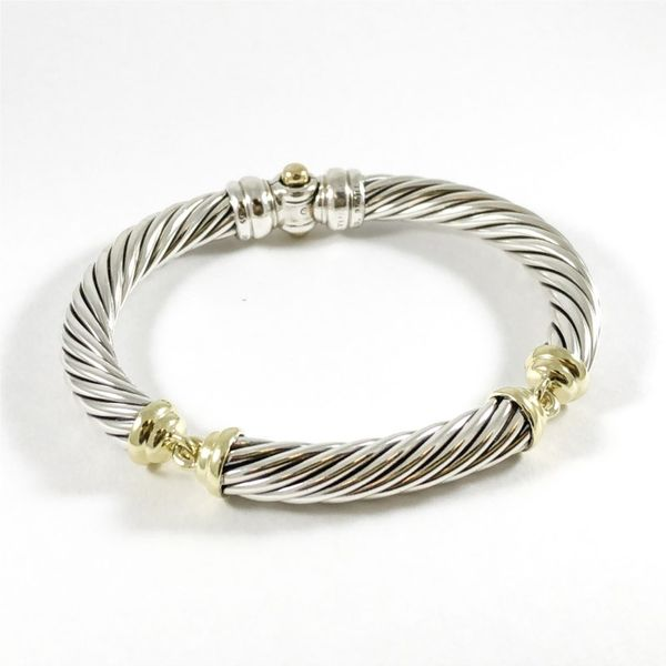 David Yurman 7mm Bracelet with Gold Stations Image 2 Lumina Gem Wilmington, NC