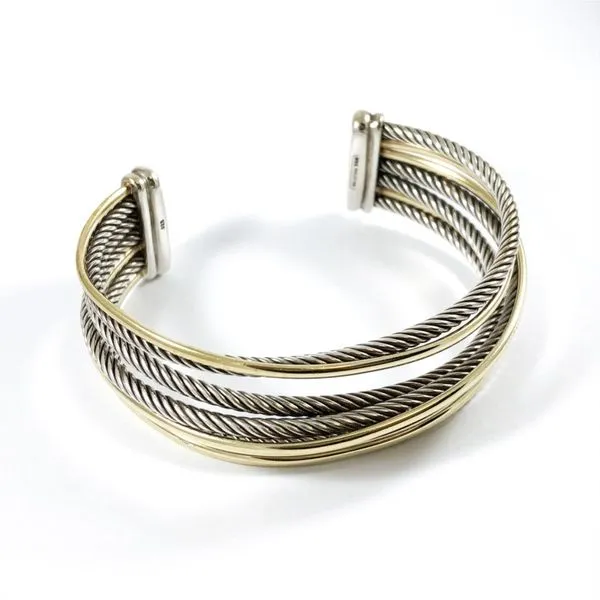 David Yurman Wide Two Tone Crossover Cuff Image 2 Lumina Gem Wilmington, NC