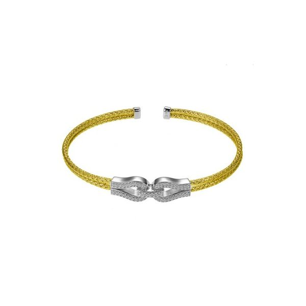 Charles Garnier Sterling Silver and Yellow Gold Vermeil CZ Cuff Lumina Gem Wilmington, NC