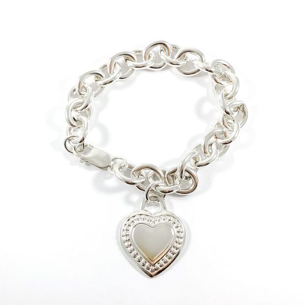 Judith Ripka Link Bracelet with Heart Charm - 7.5