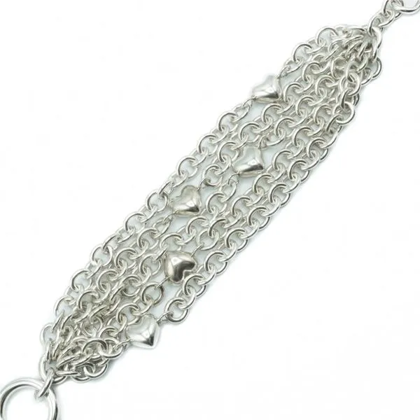Tiffany & Co. 5 Strand Sterling Silver Puffed Heart Bracelet Image 2 Lumina Gem Wilmington, NC