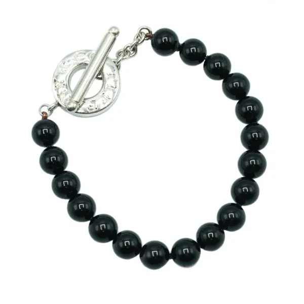 Tiffany and Co. Black Beaded Bracelet - Sterling Silver Lumina Gem Wilmington, NC