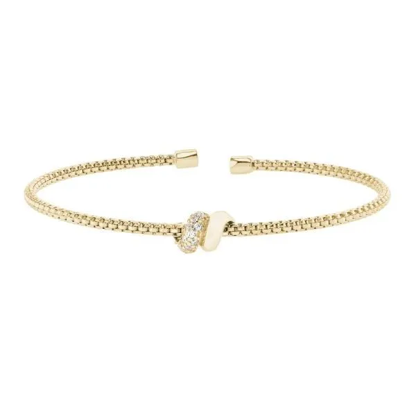 Bella Cavo Gold Plated Silver Cuff with CZ Center Lumina Gem Wilmington, NC