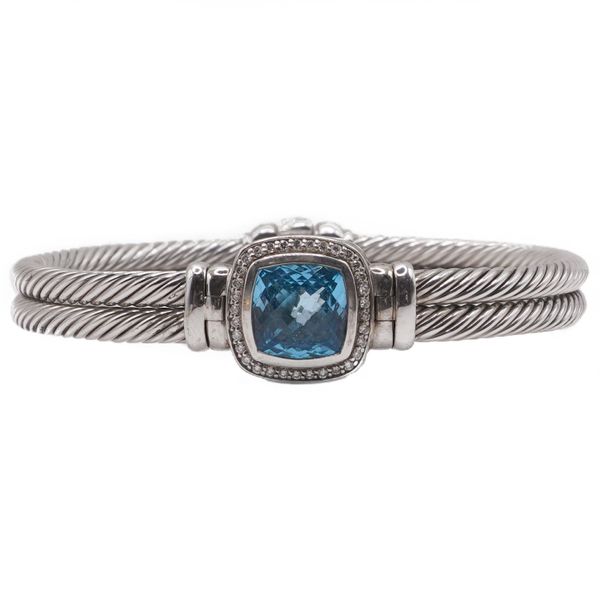 David Yurman Blue Topaz and Diamond Albion Bangle Lumina Gem Wilmington, NC