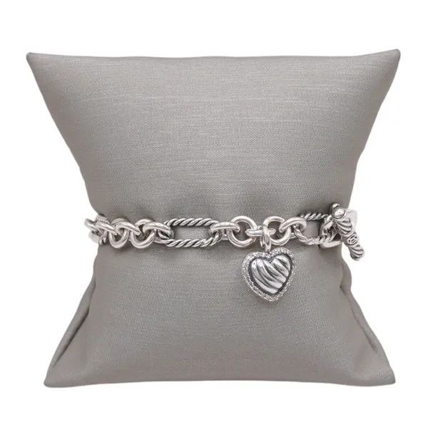 David Yurman Pave Diamond Heart Charm Bracelet Lumina Gem Wilmington, NC