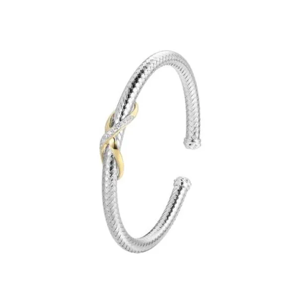 Charles Garnier CZ and Gold Plated X Cuff Lumina Gem Hampstead, NC