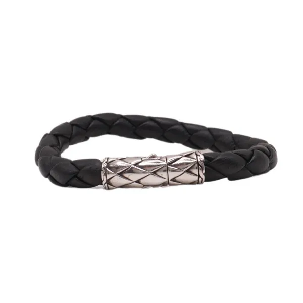 Black Leather Braided Bracelet Lumina Gem Hampstead, NC