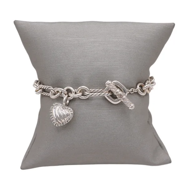 David Yurman Link Toggle Bracelet with a Diamond Heart Charm Lumina Gem Hampstead, NC
