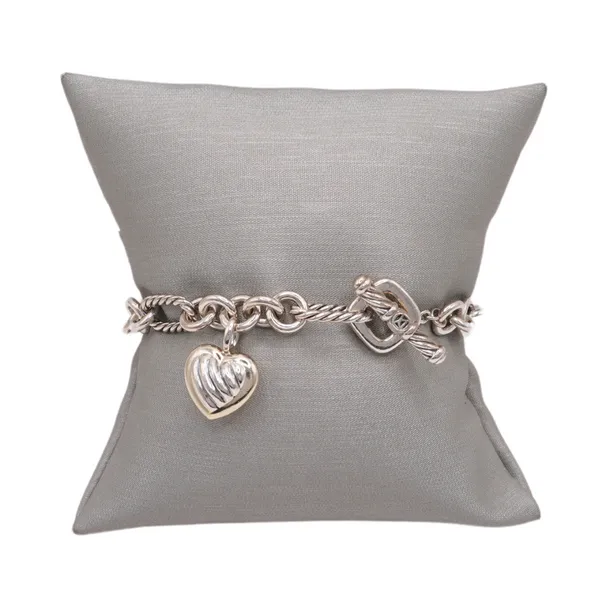 David Yurman Link Bracelet with a Two Tone Heart Charm Lumina Gem Wilmington, NC