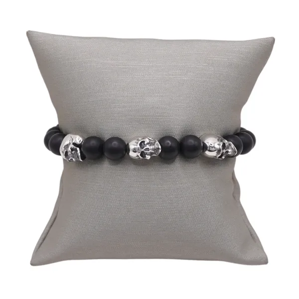 Ethos Black Agate Skull Bracelet Lumina Gem Hampstead, NC