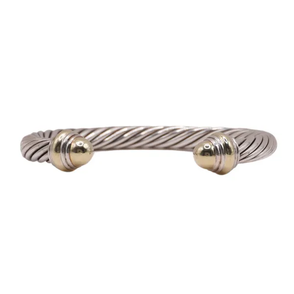 David Yurman 7mm Cable Cuff with Gold End Caps Lumina Gem Hampstead, NC