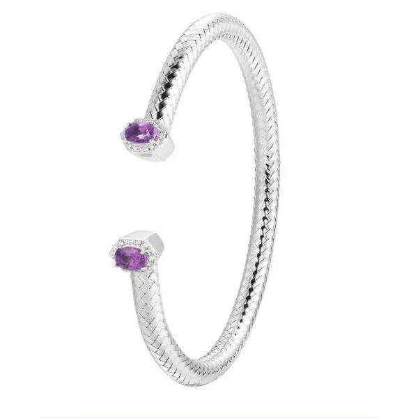 Charles Garnier Amethyst and CZ Cuff- Sterling Silver Lumina Gem Hampstead, NC