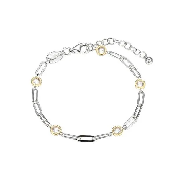 Charles Garnier Paperclip Bracelet with CZ Stations- Sterling Silver Lumina Gem Hampstead, NC