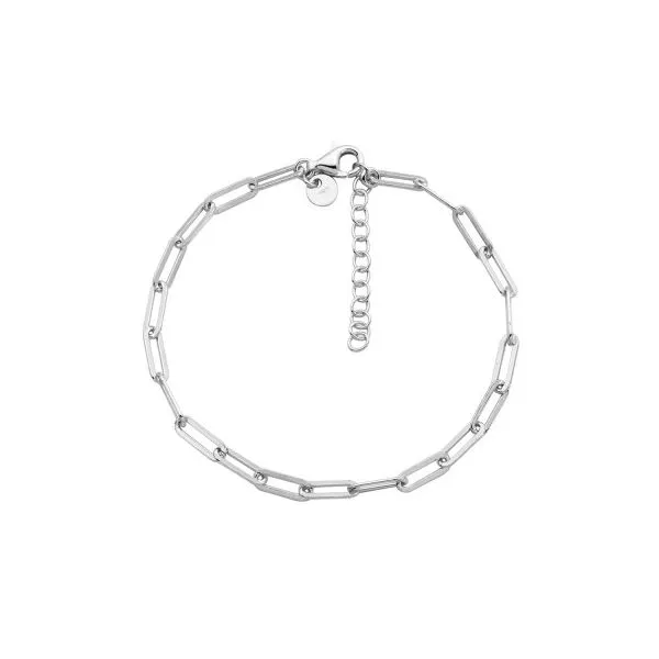 Charles Garnier Rhodium Plated Sterling Silver Paperclip Bracelet Lumina Gem Hampstead, NC