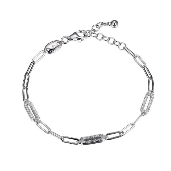 Charles Garnier Paperclip Chain and CZ Link Bracelet- Sterling Silver Lumina Gem Hampstead, NC