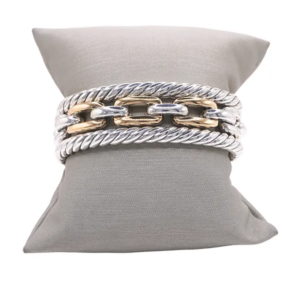 David Yurman 18k Yellow Gold and Sterling Silver Multi Layer Cuff Lumina Gem Hampstead, NC