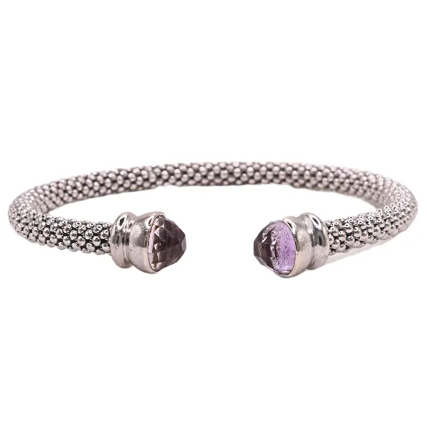 Gabrielle Cuff with Ameythyst End Caps- Sterling Silver Image 2 Lumina Gem Hampstead, NC