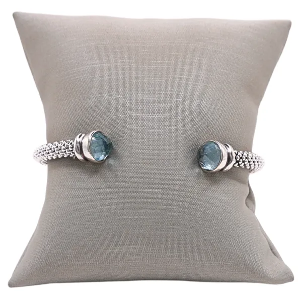 Gabrielle Cuff with Blue Topaz End Caps- Sterling Silver Image 2 Lumina Gem Hampstead, NC