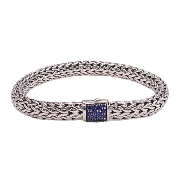 John Hardy Sterling Silver Icon Bracelet with Blue Sapphire Clasp Image 2 Lumina Gem Hampstead, NC