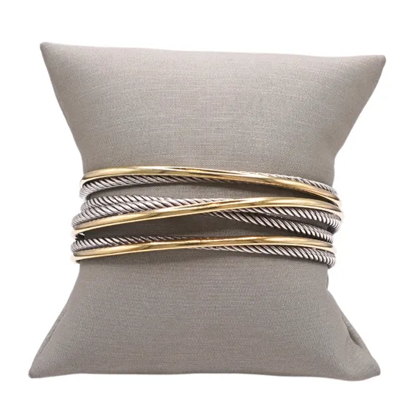 David Yurman Sterling Silver and 18k Yellow Gold Crossover Cuff Lumina Gem Hampstead, NC