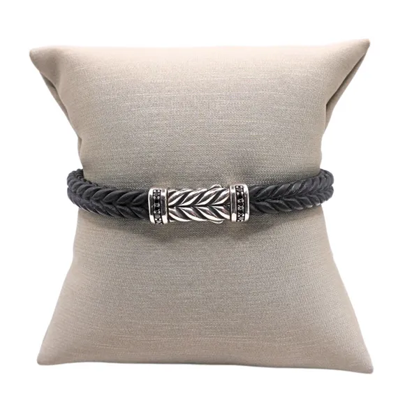 David Yurman Sterling Silver and Blacl Diamond Rubber Bracelet Lumina Gem Hampstead, NC