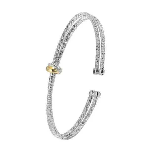 Charles Garnier CZ Center Station Crossover Cuff- Sterling Silver Gold Plated Lumina Gem Hampstead, NC