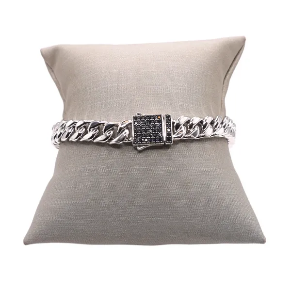 Ethos Bracelet with Black Sapphire Clasp- Sterling Silver Lumina Gem Hampstead, NC