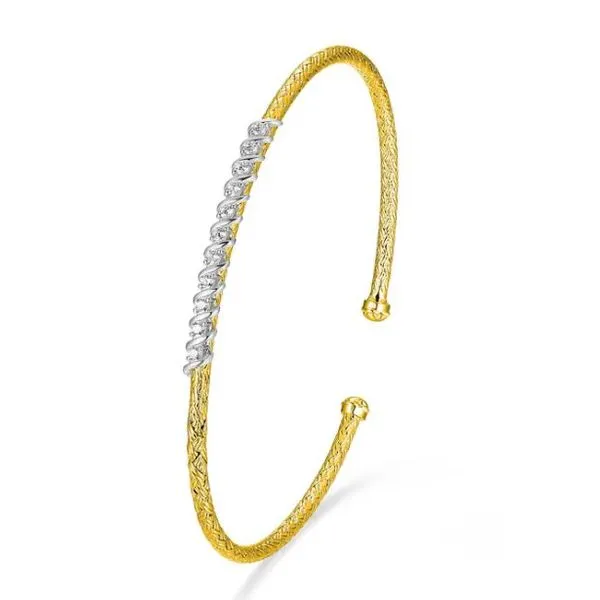 Charles Garnier CZ Bar Cuff- Gold Plated Sterling Silver Lumina Gem Hampstead, NC