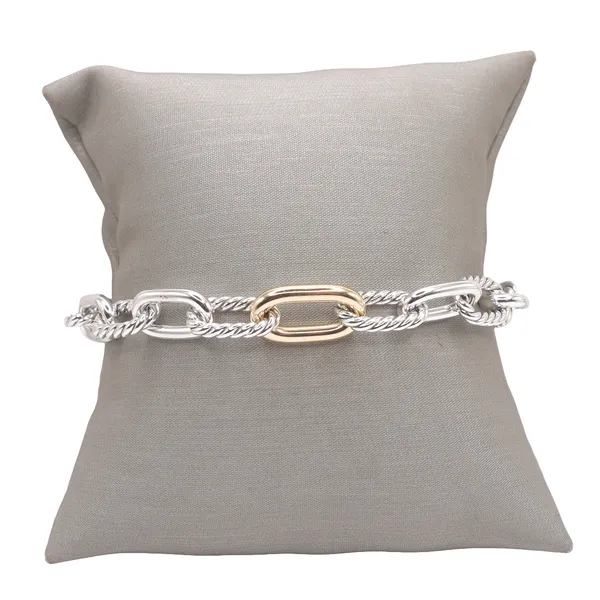 David Yurman Sterling Silver and 18k Yellow Gold Madison Link Bracelet Lumina Gem Hampstead, NC
