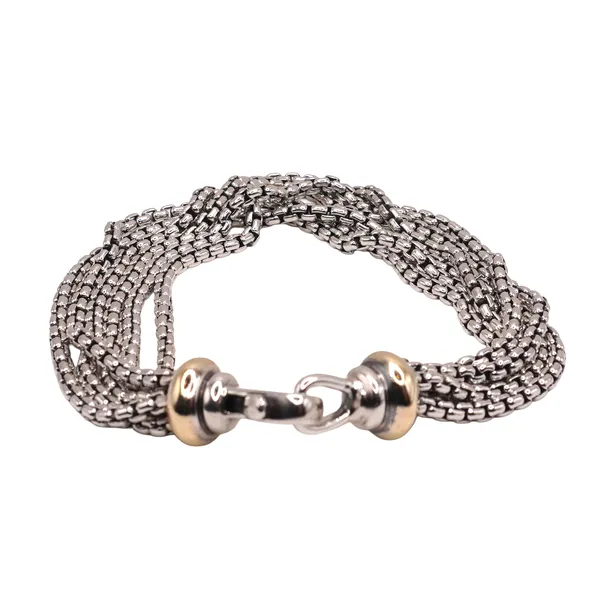 David Yurman 6 Strand Sterling Sivler Bracelet with 14k Yellow Gold Accents Lumina Gem Hampstead, NC