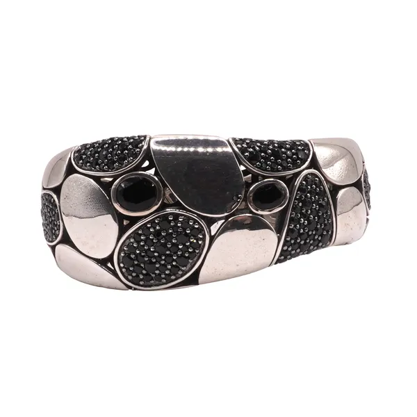 John Hardy Kali Sterling Silver Black Onyx and Black Sapphire Kick Cuff Bracelet Lumina Gem Hampstead, NC