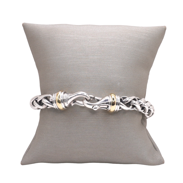 David Yurman Sterling Silver and 18k Yellow Gold Wheat Bracelet Lumina Gem Wilmington, NC