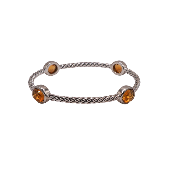 David Yurman Sterling Silver Cable Bangle with Citrine Stations Lumina Gem Wilmington, NC