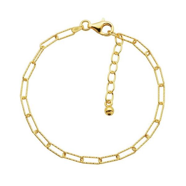 Charles Garnier Gold Plated Sterling Silver Diamond Cut Paperclip Bracelet Lumina Gem Wilmington, NC