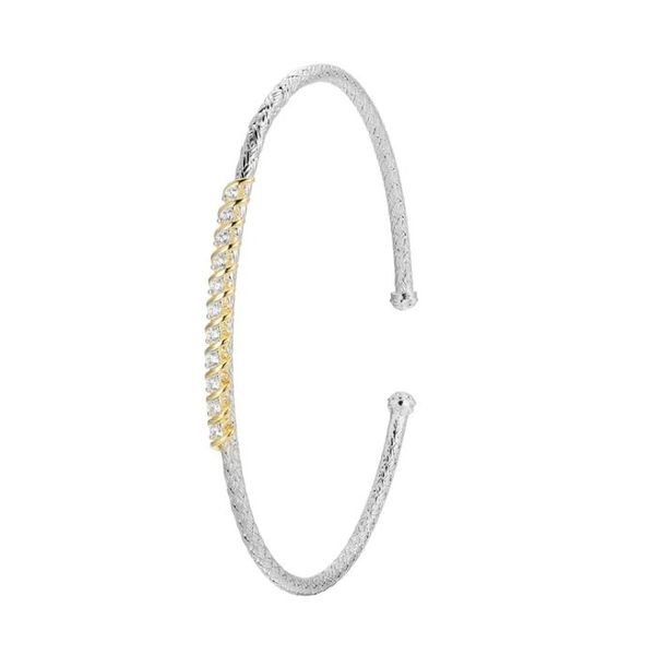 Charles Garnier CZ Bar Cuff- Gold Plated Sterling Silver Lumina Gem Wilmington, NC