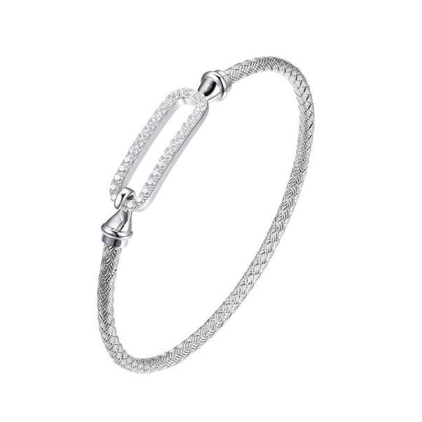 Charles Garnier Rhodium Plated Sterling Silver and CZ Bangle Lumina Gem Wilmington, NC