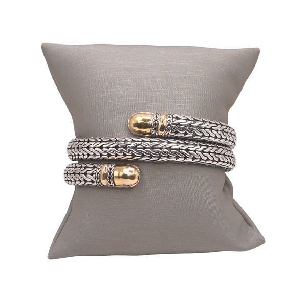 John Hardy Sterling Silver Wrap Bracelet with 18k Yellow Gold Accents Lumina Gem Wilmington, NC