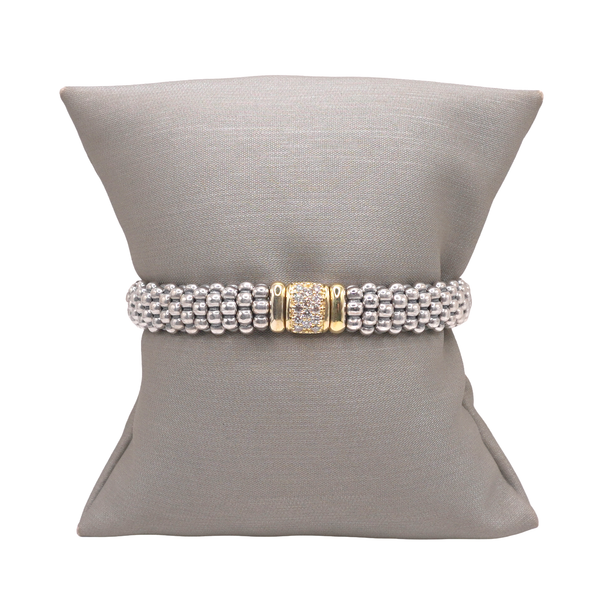 Lagos Sterling Silver Diamond Lux Station Caviar Bracelet Lumina Gem Wilmington, NC