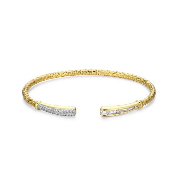 Charles Garnier Cuff with CZ End Caps- Gold Plated Sterling Silver Lumina Gem Wilmington, NC