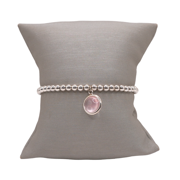 Tiffany & Co. Sterling Silver Paloma Picasso Sugar Stack Rose Quartz Bracelet Lumina Gem Wilmington, NC