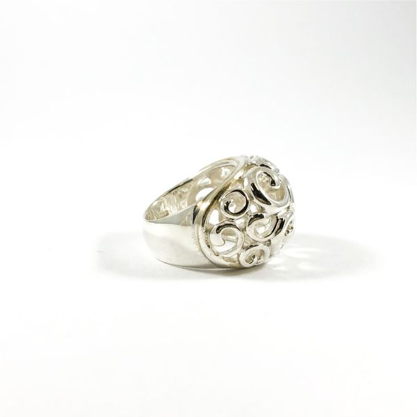 Sterling Silver Scroll Domed Ring Image 2 Lumina Gem Wilmington, NC