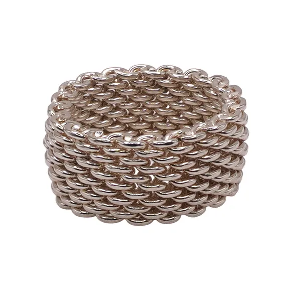 Tiffany and Co. Sterling Silver Mesh Ring Lumina Gem Hampstead, NC