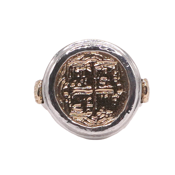 Sterling Silver and 14k Yellow Gold Atocha Replica Coin Ring Lumina Gem Wilmington, NC