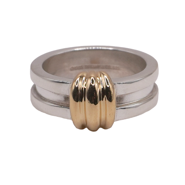 Tiffany & Co. Sterling Silver Wide Band with 18k Yellow Gold Accents Lumina Gem Wilmington, NC